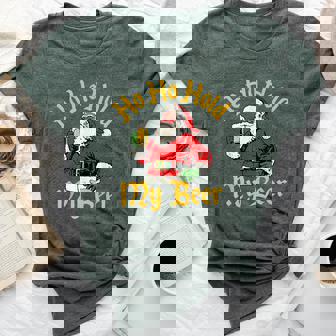 Ho Ho Hold My Beer Santa For Adults Christmas Bella Canvas T-shirt | Mazezy