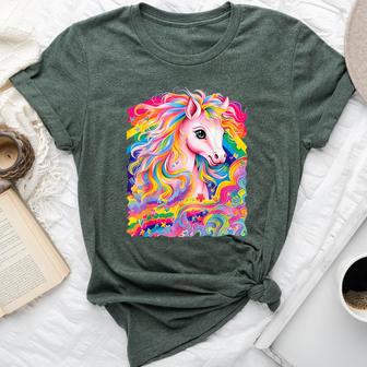Horse Colorful Rainbow Vibrant Graphic Bella Canvas T-shirt | Mazezy