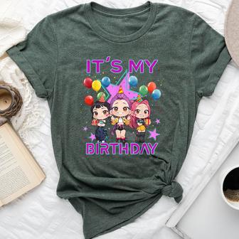 It's My Birthday Graphic Balloons For Girls And Ns Kpop Bella Canvas T-shirt - Thegiftio UK