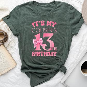 It's My Cousin's 13Th Birthday Girl Pink Party Themes Bella Canvas T-shirt - Thegiftio UK