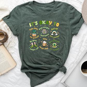It's Okay To Mental Health Sped Teacher Lucky Clover Bella Canvas T-shirt - Thegiftio UK