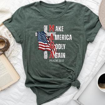 Jesus Make America Godly Again American Patriot Christian Bella Canvas T-shirt | Mazezy