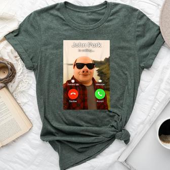 John Pork Is Calling John Pork Meme Women Bella Canvas T-shirt - Thegiftio UK
