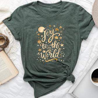 Joy To The Christmas World Christian Jesus Nativity Scene Bella Canvas T-shirt - Thegiftio UK