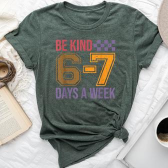 Be Kind 6-7 Minimalist Love Six Seven Kindness Positive Bella Canvas T-shirt - Thegiftio UK