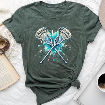 Lacrosse Splash Player Crossed Sticks Lacrosse Boys Girls Bella Canvas T-shirt - Thegiftio UK
