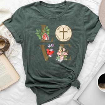 Love Eucharist 1St First Communion Christian Girls Bella Canvas T-shirt - Thegiftio UK