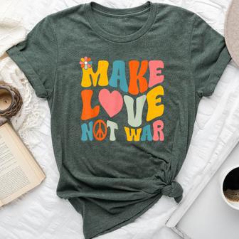Make Love Not War Hippie 60S 70S Groovy Anti War Bella Canvas T-shirt - Thegiftio UK