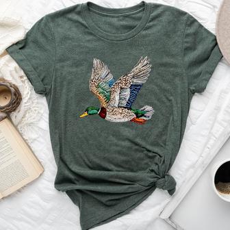 Mallard Duck Camouflage Flying Duck Hunting Season Bella Canvas T-shirt - Thegiftio UK