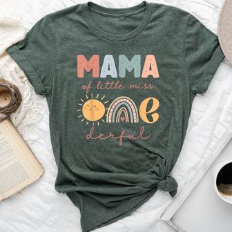 Mama Of Little Miss Onederful First Birthday Boho Rainbow Bella Canvas T-shirt - Thegiftio UK