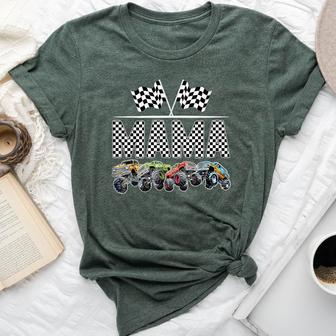 Mama Retro Monster Truck Family Birthday Matching Bella Canvas T-shirt - Thegiftio UK