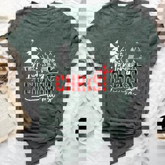 Merry Christ Mas Christian Christmas Jesus Christmas Family Bella Canvas T-shirt | Mazezy