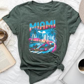 Miami Racing Race Car Racer Driver Bella Canvas T-shirt - Thegiftio UK