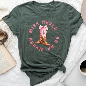 Miss Never Do No Wrong Pink Boost Howdy Bella Canvas T-shirt - Thegiftio UK