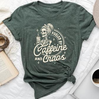 Mom Life Coffee Lover Motherhood Fueled By Caffeine & Chaos Bella Canvas T-shirt - Thegiftio UK