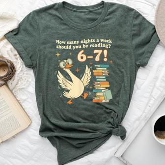 How Many Night A Week Should You Be Reading 67 Teacher Goose Bella Canvas T-shirt - Thegiftio UK
