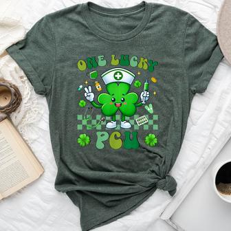 One Lucky Pcu St Patrick’S Day Progressive Care Nurse Bella Canvas T-shirt - Thegiftio