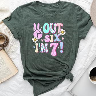 Peace Out Six I'm 7 Seven Year Old Girl 7Th Birthday Bella Canvas T-shirt - Thegiftio UK