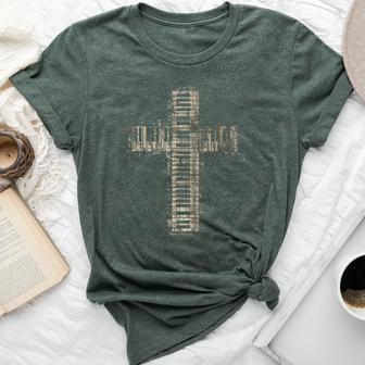 Piano Christian Cross Vintage Classical Music Organ Pianist Bella Canvas T-shirt - Thegiftio UK