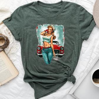 Pinup Girl Pin Up Vintage Retro Girls Bella Canvas T-shirt - Thegiftio UK