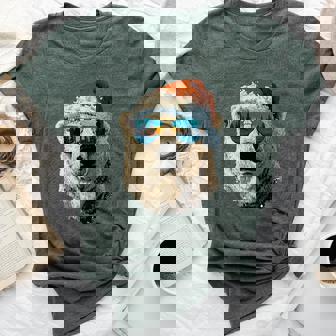 Polar Bear With Sunglasses Snow Santa Hat Christmas Animal Bella Canvas T-shirt | Mazezy