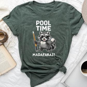 Pool Time Madafakas Raccoon Billiards Player Sarcastic Bella Canvas T-shirt - Thegiftio UK