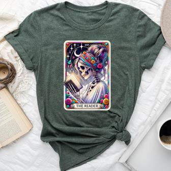 The Reader Tarot Card Book Lover Librarian Read Bella Canvas T-shirt - Thegiftio UK