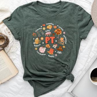Retro Physical Therapy Pt Fall Vibes Autumn Thanksgiving Bella Canvas T-shirt - Thegiftio UK