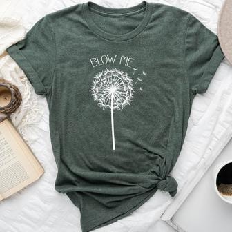 Retro Vintage Blow Me Dandelion Minimalist Graphic Bella Canvas T-shirt - Thegiftio UK