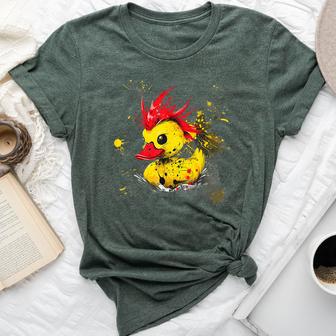 Rubber Duck Watercolor Punk Rock Rubber Duckling Duck Lover Bella Canvas T-shirt - Thegiftio UK