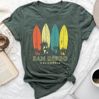 San Diego California Retro Surfboards Vintage Boys Girls Bella Canvas T-shirt | Mazezy