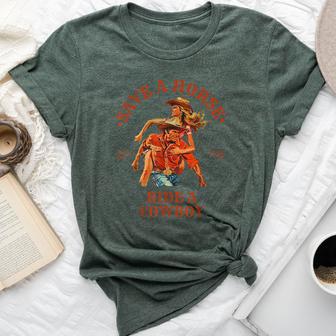 Save A Horse Ride A Cowboy Retro Vintage Bella Canvas T-shirt - Thegiftio UK