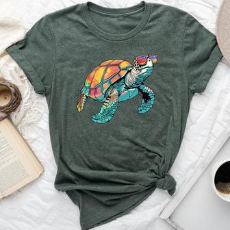Sea Turtle Sunglasses Bella Canvas T-shirt - Thegiftio UK