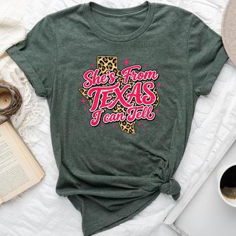 She's From Texas I Can Tell Retro Vintage Texas Girl Bella Canvas T-shirt - Thegiftio UK