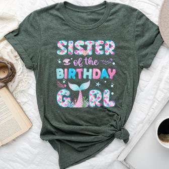 Sister Of The Birthday Mermaid Girl Family Matching Party Bella Canvas T-shirt - Thegiftio UK