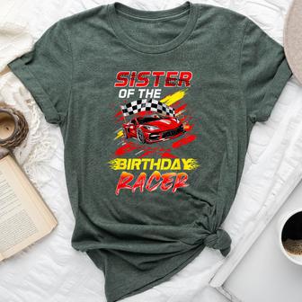 Sister Of The Birthday Racer Race Car Party Family Matching Bella Canvas T-shirt - Thegiftio UK