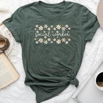 Social Worker Flower Floral Caseworker Social Work Month Bella Canvas T-shirt - Thegiftio UK