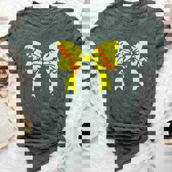 Softball Bow Softball Player For Women Mom Girl Bella Canvas T-shirt - Thegiftio