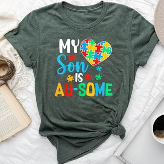My Son Is Au-Some Autism Mama Acceptance Awareness Mom Bella Canvas T-shirt - Thegiftio