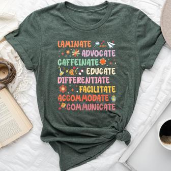Sped Caffeinate Advocate Laminate Educate Teacher Facilitate For Women Bella Canvas T-shirt - Thegiftio UK