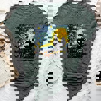 Starry Night Van Gogh Farmer Chicken Rooster Graphic Bella Canvas T-shirt | Mazezy