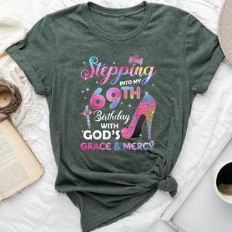 Stepping Into My 69Th Birthday 69 Years Old Pumps Bella Canvas T-shirt - Thegiftio UK