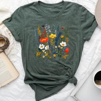Summery Colorful Wild Flower For Flowers And Herbs Lovers Bella Canvas T-shirt - Thegiftio UK
