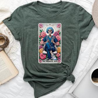 The Surgical Tech Tarot Card Skeleton Rose Flower Or Nurse Bella Canvas T-shirt - Thegiftio UK