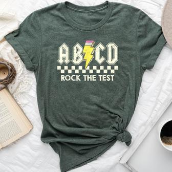 Test Day Teacher Student Testing Day Abcd Rock The Test Bella Canvas T-shirt - Thegiftio UK