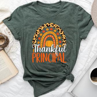 Thankful Principal Rainbow Fall Principal Thanksgiving Bella Canvas T-shirt - Thegiftio UK
