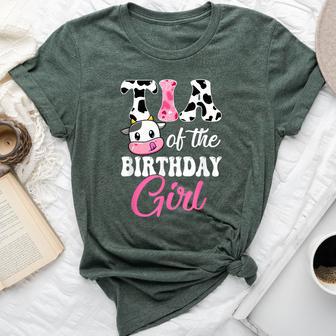 Tia Of The Birthday Girl Farm Cow 1St Birthday Girl Bella Canvas T-shirt - Thegiftio UK