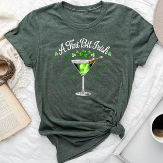 A Tiny Bit Irish Lucky Irish Girls St Patrick's Day Womens Bella Canvas T-shirt - Thegiftio UK