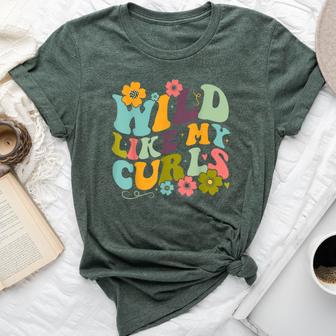 Toddler Girls Wild Like My Curls Curly Hair Groovy Bella Canvas T-shirt - Thegiftio UK