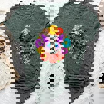 Vibrant Butterfly Wings Botanical Flower Circle Summer Bella Canvas T-shirt - Thegiftio